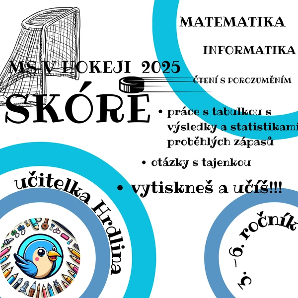 MS v hokeji 2025 - SKÓRE - práce s tabulkou 