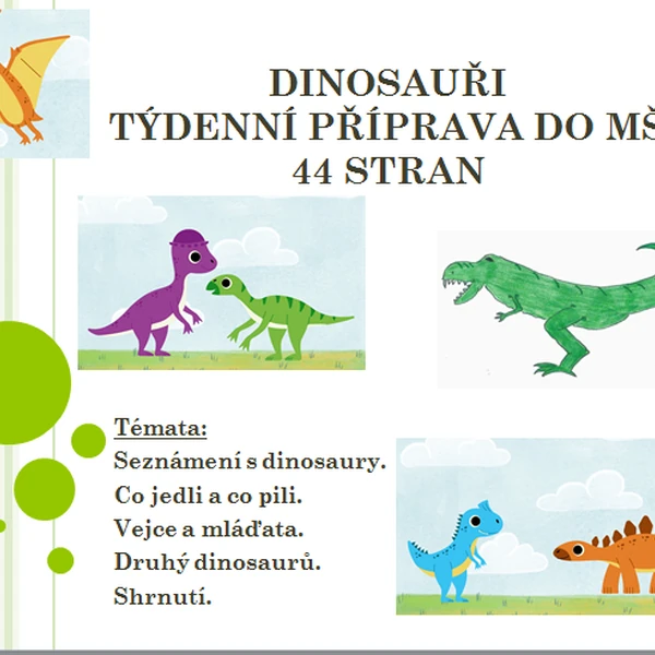 Dinosauři týdenní příprava do MŠ