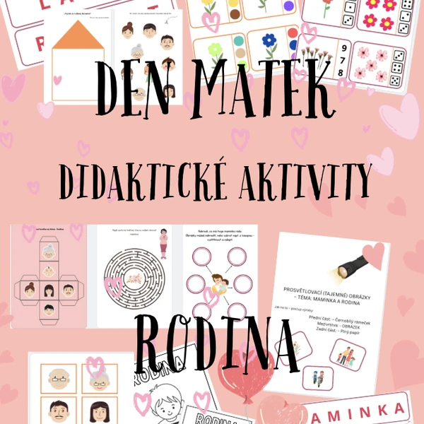 karty a pracovní listy na téma MAMINKA A RODINA