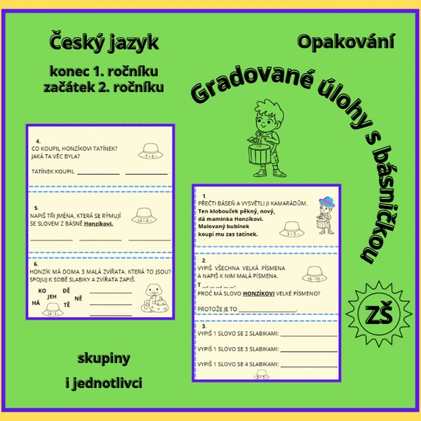 ČESKÝ JAZYK OPAKOVÁNÍ 1. A 2. ROČNÍK - GRADOVANÉ ÚLOHY PRO MALÉ ČEŠTINÁŘE