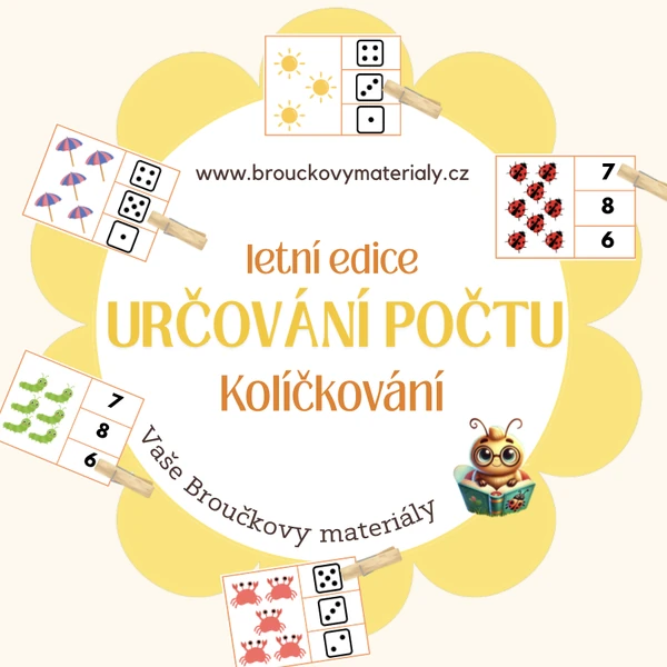 Určování počtu - léto, kolíčkování 