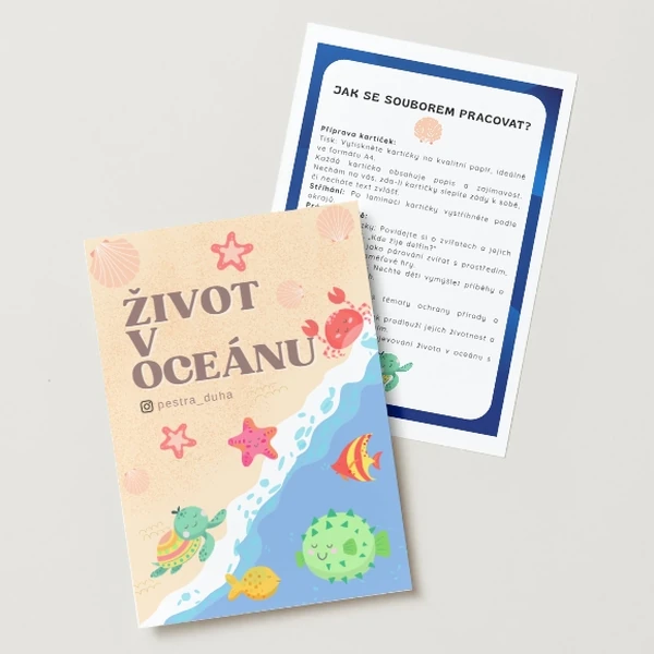 MOŘE, OCEÁN - demonstrační kartičky, popis, zajímavosti
