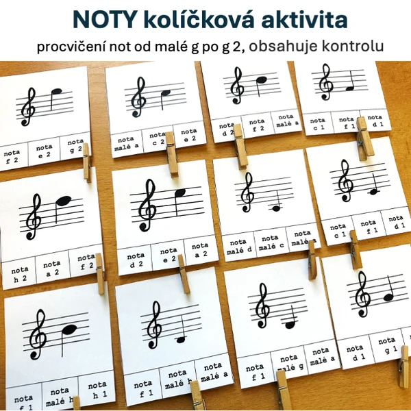 Noty - kolíčková aktivita