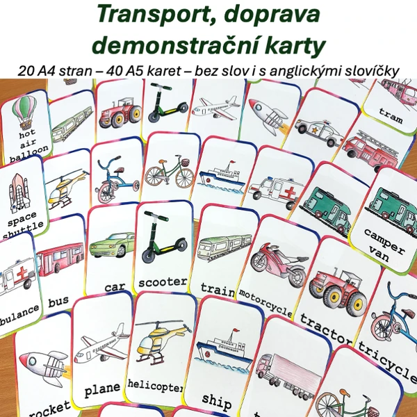 Transport, doprava - demonstrační karty