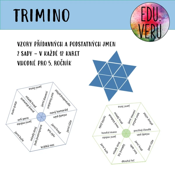 Trimino - vzory podstatných a přídavných jmen