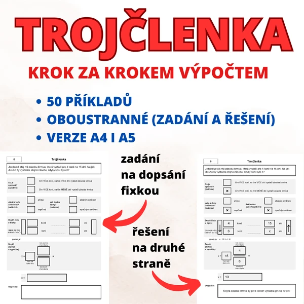 Trojčlenka - oboustranné karty