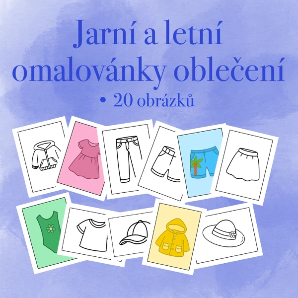 Jarní a letní omalovánky oblečení