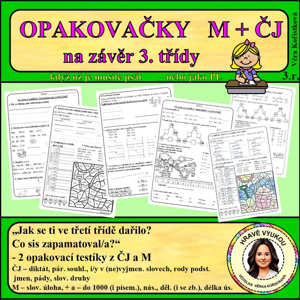 OPAKOVAČKY ČJ + M na závěr 3. roč.