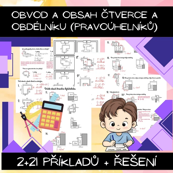 Obvod a obsah čtverce a obdélníku (pravoúhelníků)