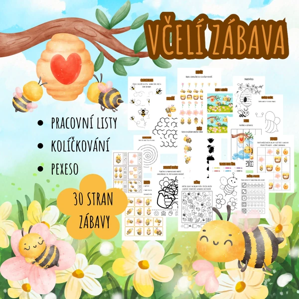VČELÍ ZÁBAVA - pracovní listy