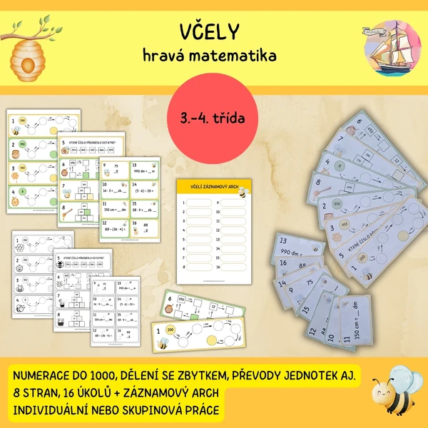 Včely - hravá matematika pro 3.-4. třídu