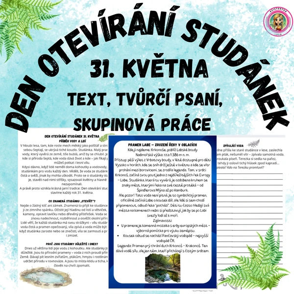 Otevírání studánek 31. května - text, tvůrčí psaní a skupinová práce