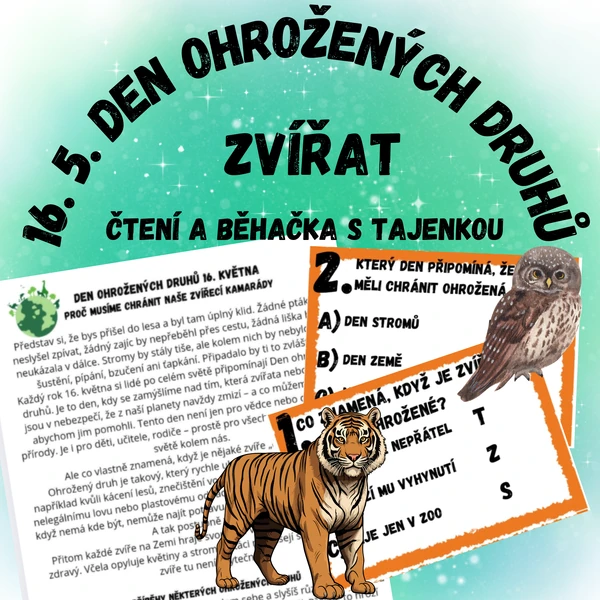Den ohrožených druhů 16. května - čtení a běhačka s tajenkou
