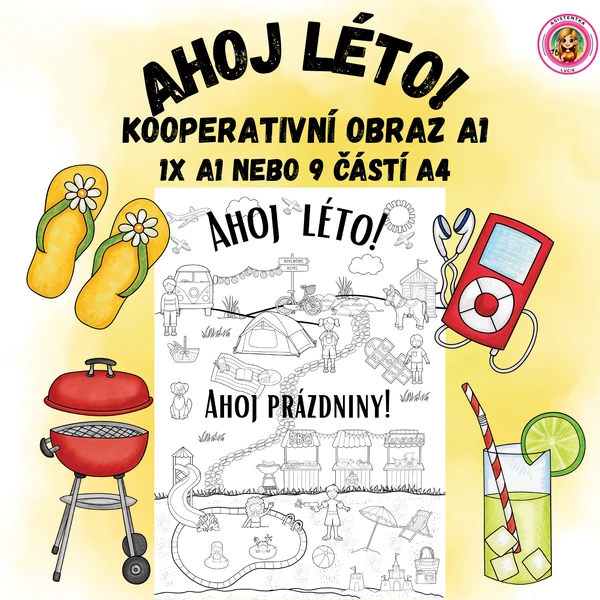 Ahoj léto! kooperativní omalovánka A1