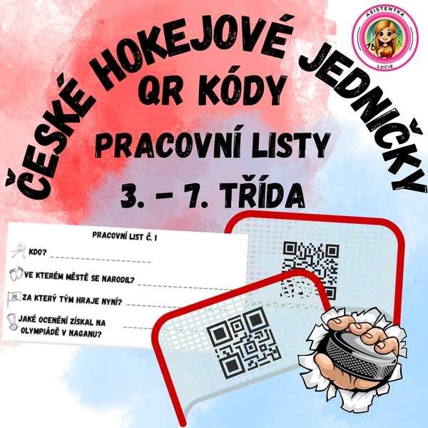 České hokejové jedničky - QR kódy a pracovní listy