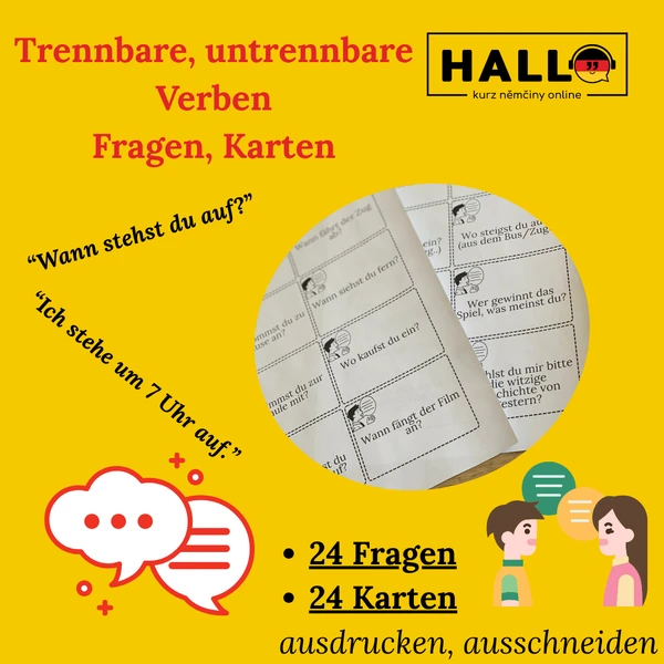 Trennbare und untrennbare Verben, Karten, Fragen