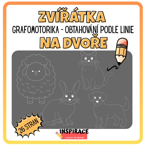 ZVÍŘATA NA DVOŘE -🐈‍⬛grafomotorika