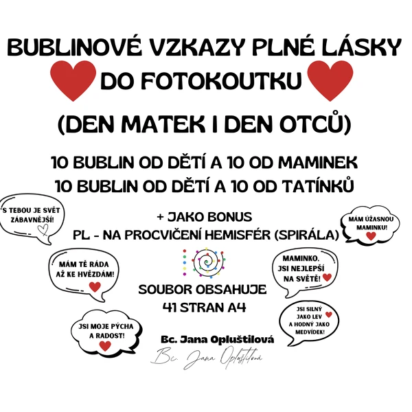 VZKAZY PLNÉ LÁSKY DO FOTOKOUTKU - DEN MATEK I DEN OTCŮ + bonus PL