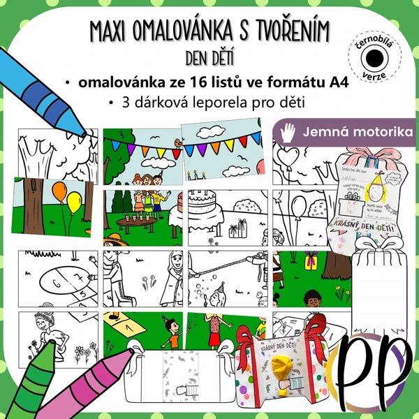 Den dětí - maxi omalovánka s tvořením