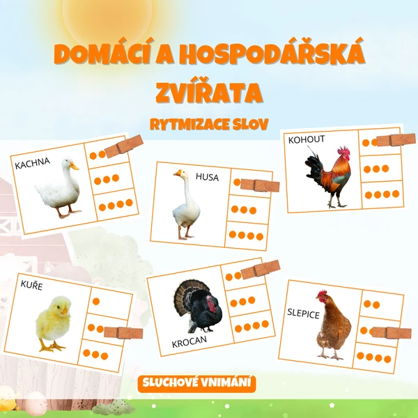 DOMÁCÍ A HOSPODÁŘSKÁ ZVÍŘATA - rytmizace slov