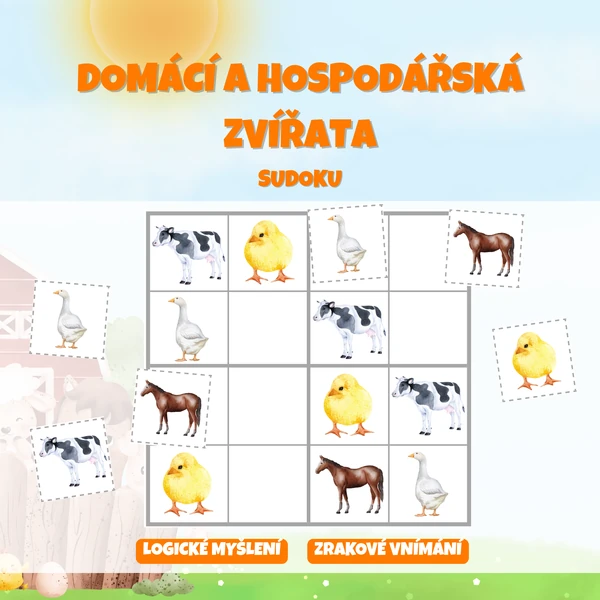 DOMÁCÍ A HOSPODÁŘSKÁ ZVÍŘATA - sudoku
