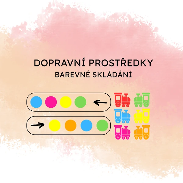 Dopravní prostředky - barevné skládání a písmenka
