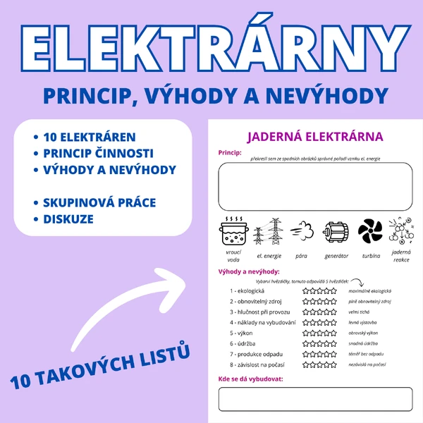 Elektrárny - princip, výhody a nevýhody