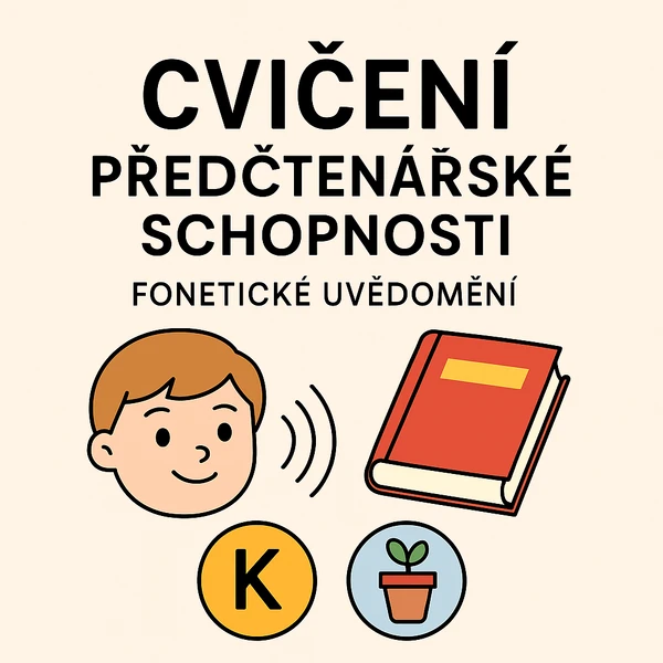 Předčtenářské dovednosti - fonetické uvědomění - černobílé