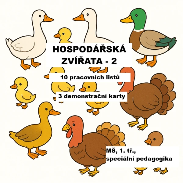 Zvířata na statku 2 - úkoly a demonstrační karty
