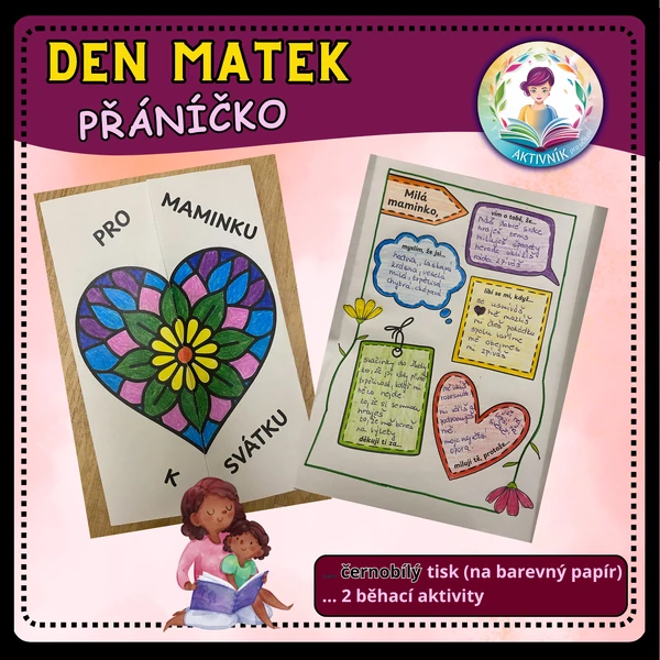 Den matek - přáníčko s pracovním listem