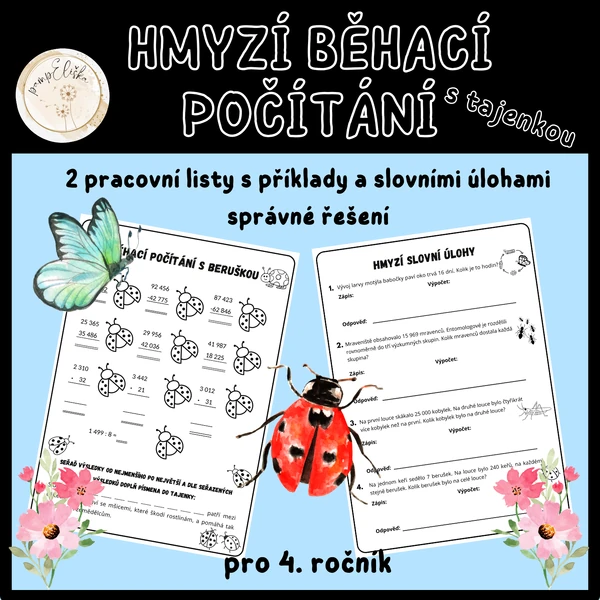 Hmyzí běhací počítání a slovní úlohy