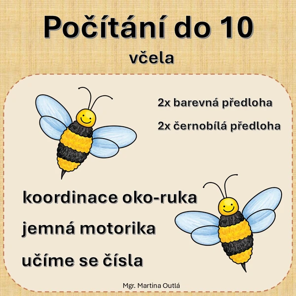 Počítání do 10 s včelkou