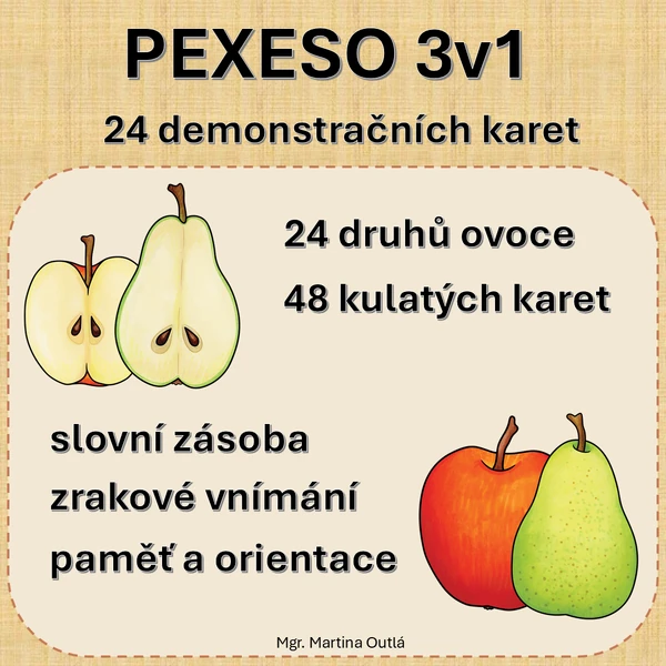 Ovoce Pexeso 3v1