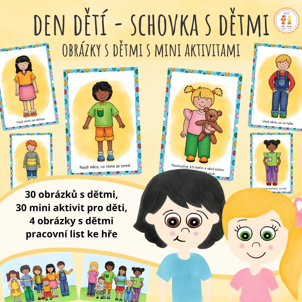 Den dětí - Schovka s dětmi - Obrázky s dětmi s mini aktivitami