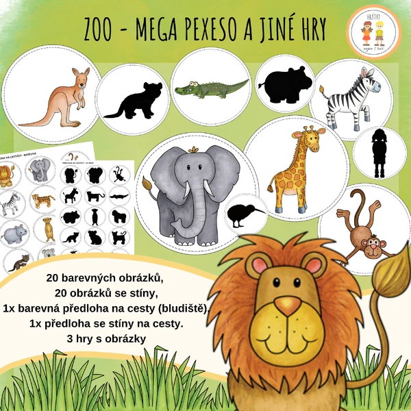 Zvířata ze Zoo - Mega pexeso a jiné hry