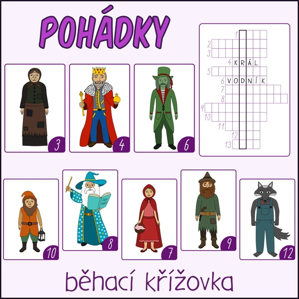 Pohádky - Běhací křížovka