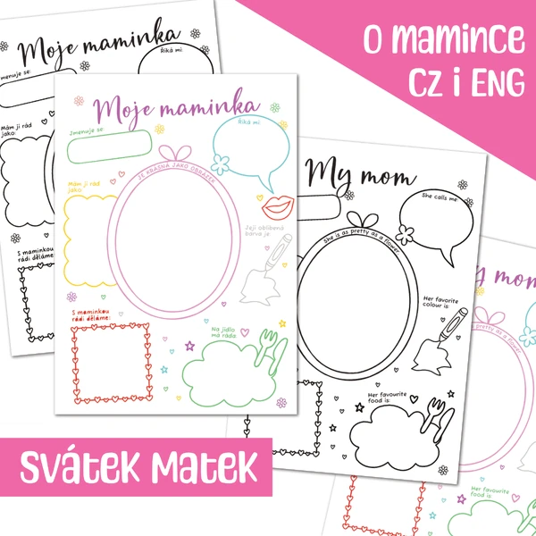 💖 Den matek: O mamince pracovní list CZ a AJ