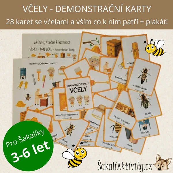  VČELY, DEN VČEL - demonstrační karty 