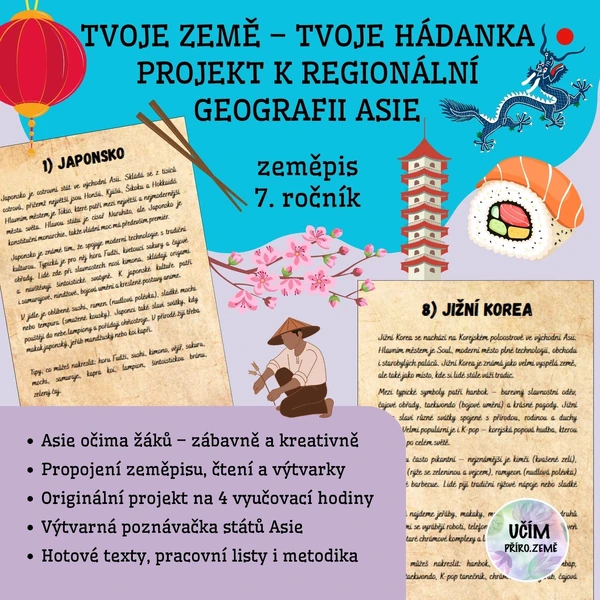 Tvoje země – tvoje hádanka: projekt k regionální geografii Asie