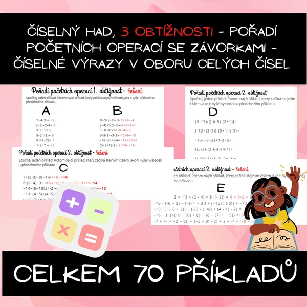 Pořadí početních operací - celá čísla