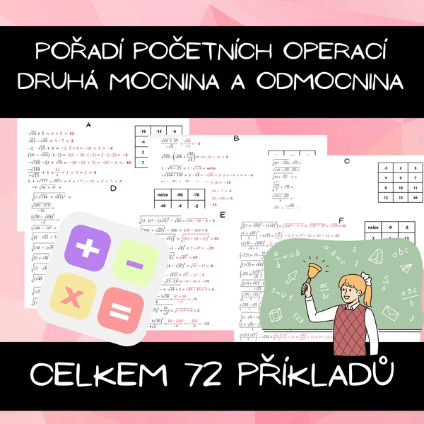Početní operace - druhá mocnina a odmocnina