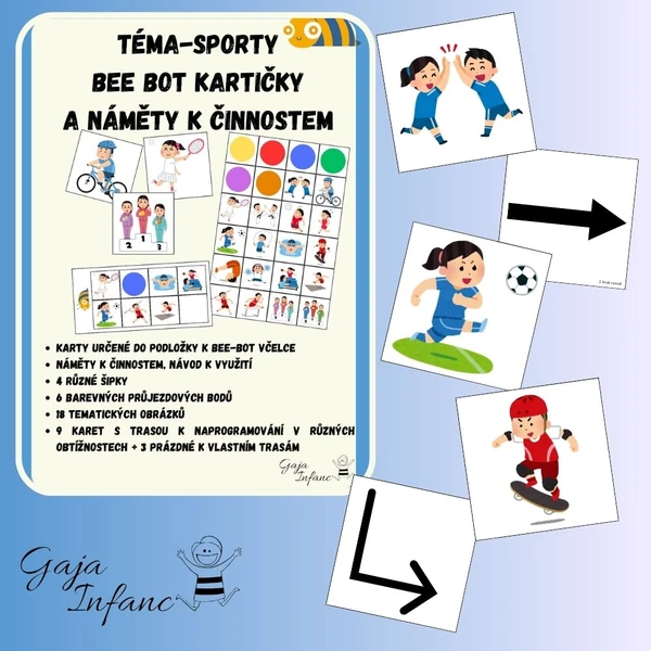⚽ Kartičky pro Bee-Bota na téma Sporty 🏀🤸‍♂️