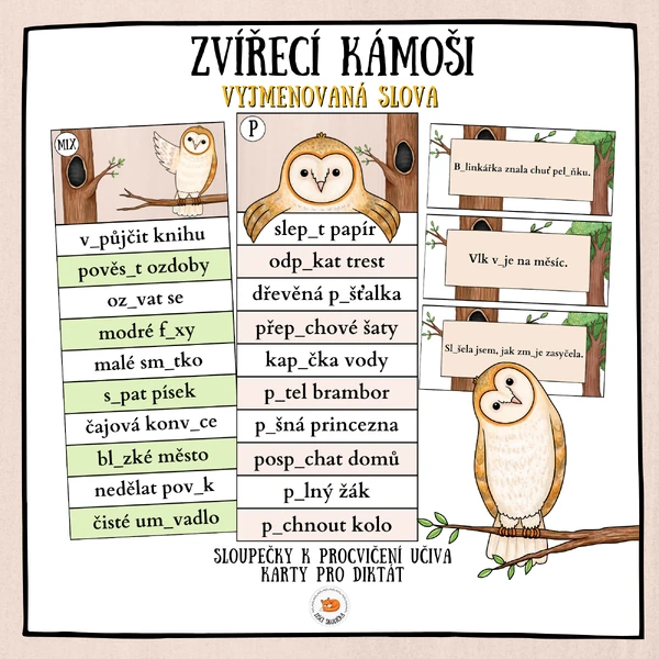Vyjmenovaná slova - Zvířecí kámoši