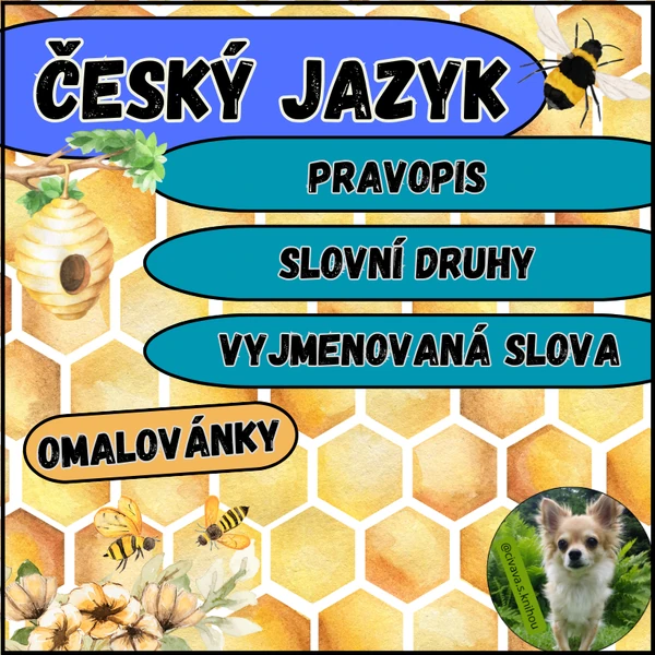 Omalovánky - český jazyk (pravopis, slovní druhy, vyjmenovaná slova)