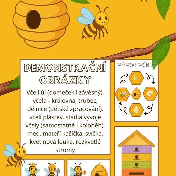 Včelky - demonstrační obrázky 
