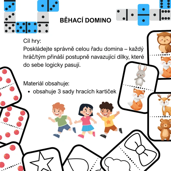 Běhací DOMINO - 3 sady kartiček