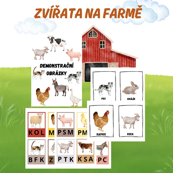Zvířata na farmě a jejich mláďata