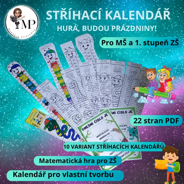 Stříhací kalendář - Hurá, budou prázdniny!