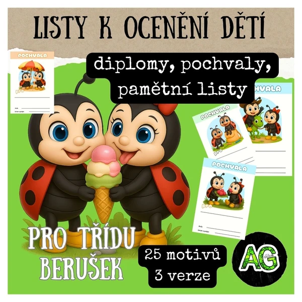 BERUŠKY - pamětní listy, diplomy i pochvaly