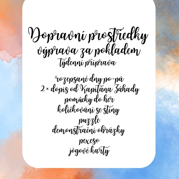 Dopravní prostředky - týdenní příprava 